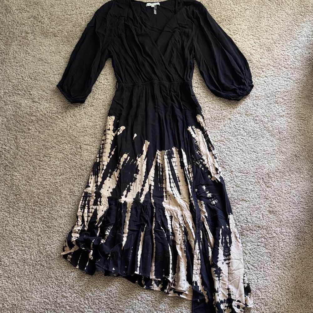 Young Fabulous & Broke Asymmetrical Black and Cream Dress
